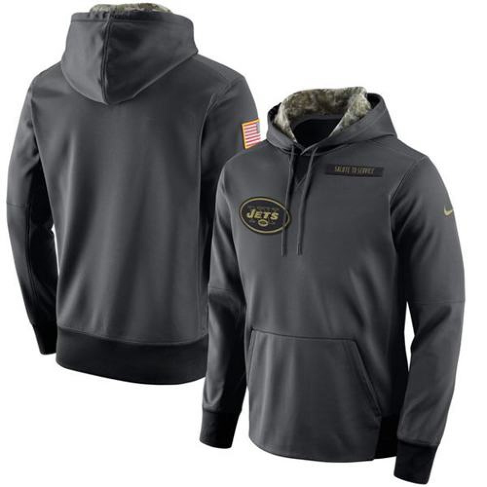 Men's New York Jets Anthracite Salute to Service Player Performance Hoodie