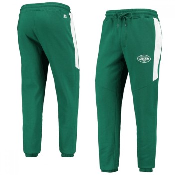 Men's New York Jets Starter Green/White Goal Post Fleece Pants Men's New York Jets Starter Green/White Goal Post Fleece Pants