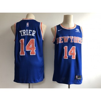 Men's New York Knicks #14 Allonzo Trier Blue Swingman Stitched NBA Jersey Men's New York Knicks #14 Allonzo Trier Blue Swingman Stitched NBA Jersey