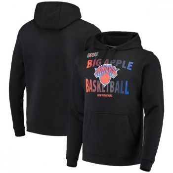Men's New York Knicks 2021 Black City Edition Story Club Pullover Hoodie Men's New York Knicks 2021 Black City Edition Story Club Pullover Hoodie