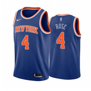 Men's New York Knicks #4 Derrick Rose Blue Stitched Jersey Men's New York Knicks #4 Derrick Rose Blue Stitched Jersey