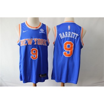 Men's New York Knicks #9 RJ Barrett Blue Stitched NBA Jersey Men's New York Knicks #9 RJ Barrett Blue Stitched NBA Jersey
