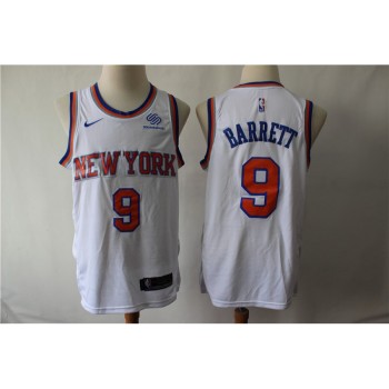 Men's New York Knicks #9 RJ Barrett White Stitched NBA Jersey Men's New York Knicks #9 RJ Barrett White Stitched NBA Jersey