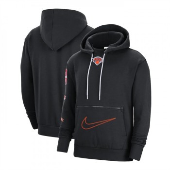 Men's New York Knicks Black 2022/23 City Edition Courtside Heavyweight Fleece Pullover Hoodie Men's New York Knicks Black 2022/23 City Edition Courtside Heavyweight Fleece Pullover Hoodie