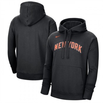 Men's New York Knicks Black 2022/23 City Edition Essential Pullover Hoodie Men's New York Knicks Black 2022/23 City Edition Essential Pullover Hoodie