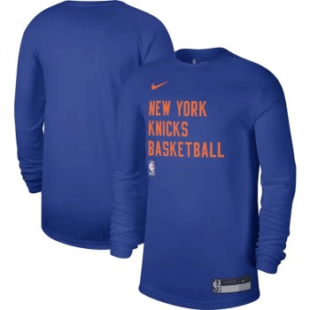 Men's New York Knicks Blue 2023/24 Legend On-Court Practice Long Sleeve T-Shirt Men's New York Knicks Blue 2023/24 Legend On-Court Practice Long Sleeve T-Shirt