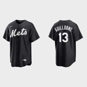 Men's New York Mets #13 Luis Guillorme Black Cool Base Stitched Baseball Jersey Men's New York Mets #13 Luis Guillorme Black Cool Base Stitched Baseball Jersey