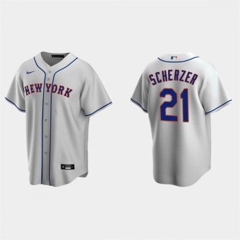 Men's New York Mets #21 Max Scherzer Grey Cool Base Stitched Baseball Jersey Men's New York Mets #21 Max Scherzer Grey Cool Base Stitched Baseball Jersey