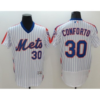 Men's New York Mets #30 Michael Conforto White Flex Base Stitched Jersey Men's New York Mets #30 Michael Conforto White Flex Base Stitched Jersey