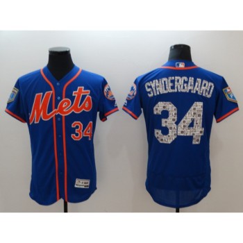 Men's New York Mets #34 Noah Syndergaard Royal 2018 Spring Training Flexbase Stitched MLB Jersey Men's New York Mets #34 Noah Syndergaard Royal 2018 Spring Training Flexbase Stitched MLB Jersey