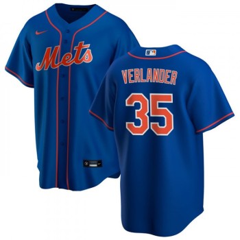 Men's New York Mets #35 Justin Verlander Royal Cool Base Stitched Baseball Jersey Men's New York Mets #35 Justin Verlander Royal Cool Base Stitched Baseball Jersey