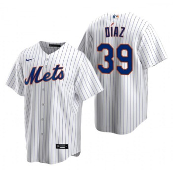 Men's New York Mets #39 Edwin Diaz White Cool Base Stitched Baseball Jersey