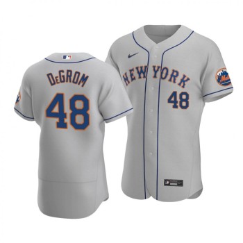 Men's New York Mets #48 Jacob deGrom Grey Flex Base Stitched Jersey Men's New York Mets #48 Jacob deGrom Grey Flex Base Stitched Jersey