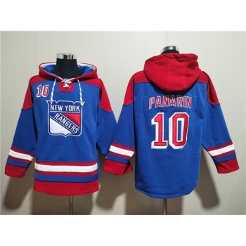 Men's New York Rangers #10 Artemi Panarin Blue Ageless Must-Have Lace-Up Pullover Hoodie Men's New York Rangers #10 Artemi Panarin Blue Ageless Must-Have Lace-Up Pullover Hoodie