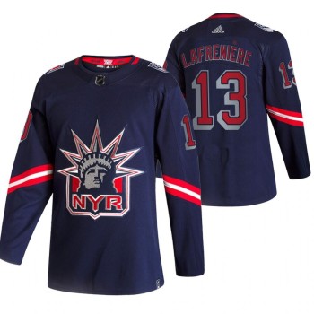 Men's New York Rangers #13 Alexis Lafreniere 2021 Navy Reverse Retro Stitched Jersey Men's New York Rangers #13 Alexis Lafreniere 2021 Navy Reverse Retro Stitched Jersey