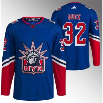 Men's New York Rangers #32 Jonathan Quick Blue Reverse Retro Stitched Jersey Men's New York Rangers #32 Jonathan Quick Blue Reverse Retro Stitched Jersey