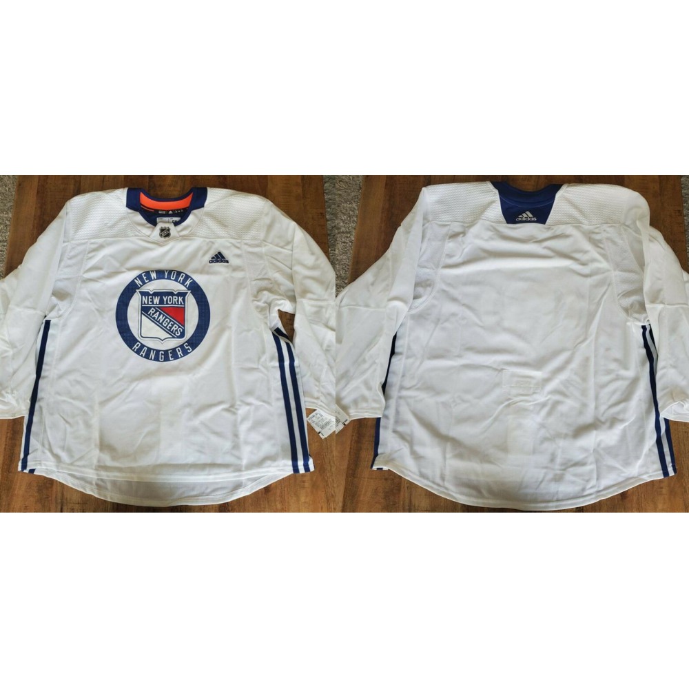 Men's New York Rangers Blank White Stitched Jersey