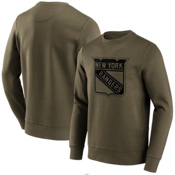 Men's New York Rangers Green Iconic Preferred Logo Graphic Crew Sweatshirt Men's New York Rangers Green Iconic Preferred Logo Graphic Crew Sweatshirt