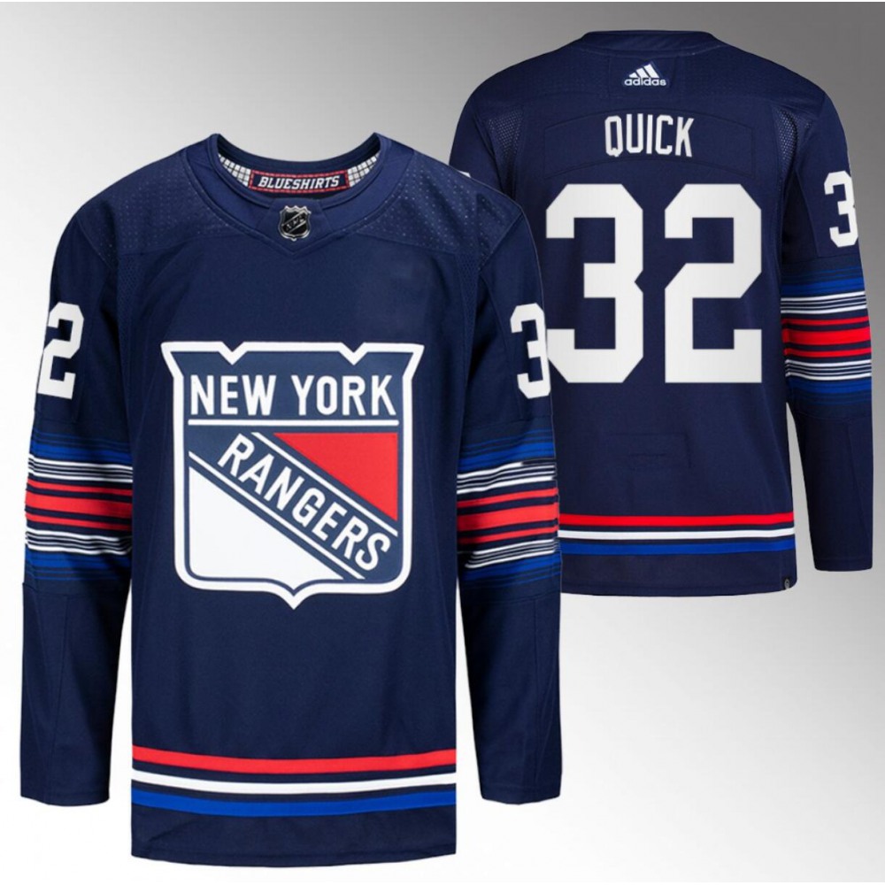 Men's New York Rangers #32 Jonathan Quick Navy Stitched Jersey