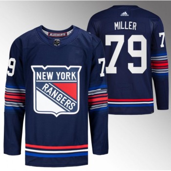 Men's New York Rangers #79 K'Andre Miller Navy Stitched Jersey Men's New York Rangers #79 K'Andre Miller Navy Stitched Jersey