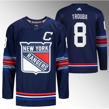 Men's New York Rangers #8 Jacob Trouba Navy Stitched Jersey Men's New York Rangers #8 Jacob Trouba Navy Stitched Jersey