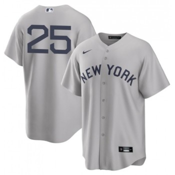 Men's New York Yankees #25 Gleyber Torres 2021 Grey Field of Dreams Cool Base Stitched Baseball Jersey Men's New York Yankees #25 Gleyber Torres 2021 Grey Field of Dreams Cool Base Stitched Baseball Jersey
