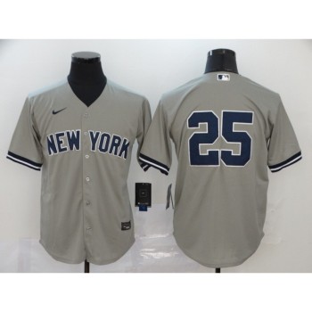 Men's New York Yankees #25 Gleyber Torres Grey Cool Base Stitched MLB Jersey