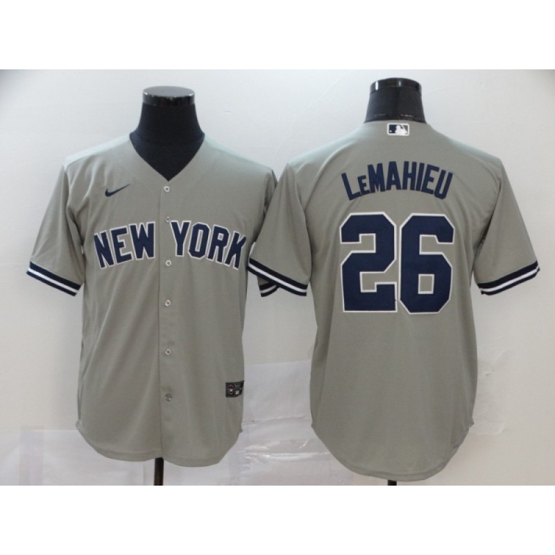 Men's New York Yankees #26 DJ LeMahieu Grey Cool Base Stitched MLB Jersey Men's New York Yankees #26 DJ LeMahieu Grey Cool Base Stitched MLB Jersey