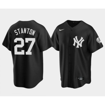 Men's New York Yankees #27 Giancarlo Stanton Black Cool Base Stitched Jersey Men's New York Yankees #27 Giancarlo Stanton Black Cool Base Stitched Jersey
