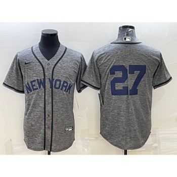 Men's New York Yankees #27 Giancarlo Stanton Grey Cool Base Stitched Jersey Men's New York Yankees #27 Giancarlo Stanton Grey Cool Base Stitched Jersey