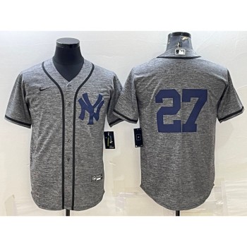Men's New York Yankees #27 Giancarlo Stanton Grey Cool Base Stitched Jersey Men's New York Yankees #27 Giancarlo Stanton Grey Cool Base Stitched Jersey