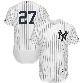 Men's New York Yankees #27 Giancarlo Stanton White Flex Base Stitched Jersey Men's New York Yankees #27 Giancarlo Stanton White Flex Base Stitched Jersey