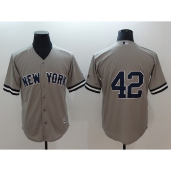 Men's New York Yankees #42 Mariano Rivera Gray Cool Base Stitched MLB Jersey Men's New York Yankees #42 Mariano Rivera Gray Cool Base Stitched MLB Jersey