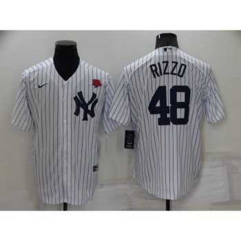 Men's New York Yankees #48 Anthony Rizzo White Cool Base Stitched Baseball Jersey