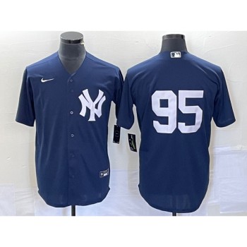 Men's New York Yankees #95 Oswaldo Cabrera Navy Stitched Jersey Men's New York Yankees #95 Oswaldo Cabrera Navy Stitched Jersey