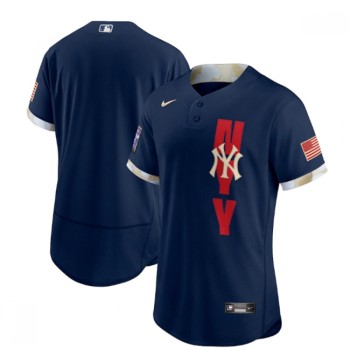 Men's New York Yankees Blank 2021 Navy All-Star Flex Base Stitched MLB Jersey Men's New York Yankees Blank 2021 Navy All-Star Flex Base Stitched MLB Jersey