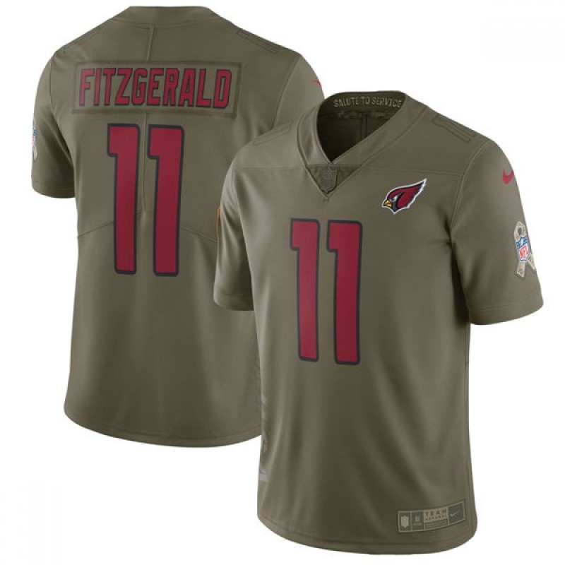 Men's Arizona Cardinals #11 Larry Fitzgerald Olive Salute To Service Limited Stitched NFL Jersey