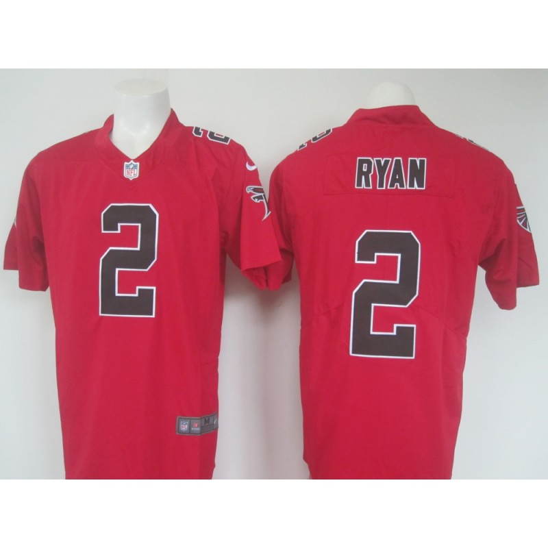 Men's Atlanta Falcons #2 Matt Ryan Red Limited Rush Stitched NFL Jersey