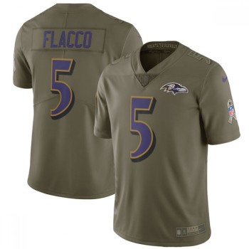 Men's Baltimore Ravens #5 Joe Flacco Olive Salute to Service Limited Stitched NFL Jersey Men's Baltimore Ravens #5 Joe Flacco Olive Salute to Service Limited Stitched NFL Jersey