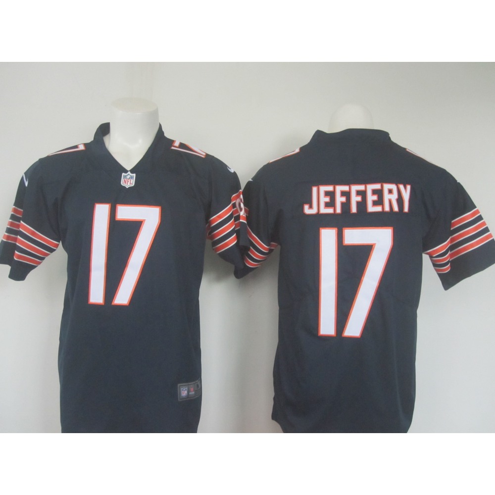 Men's Bears #17 Alshon Jeffery Navy Limited Rush Stitched NFL Jersey