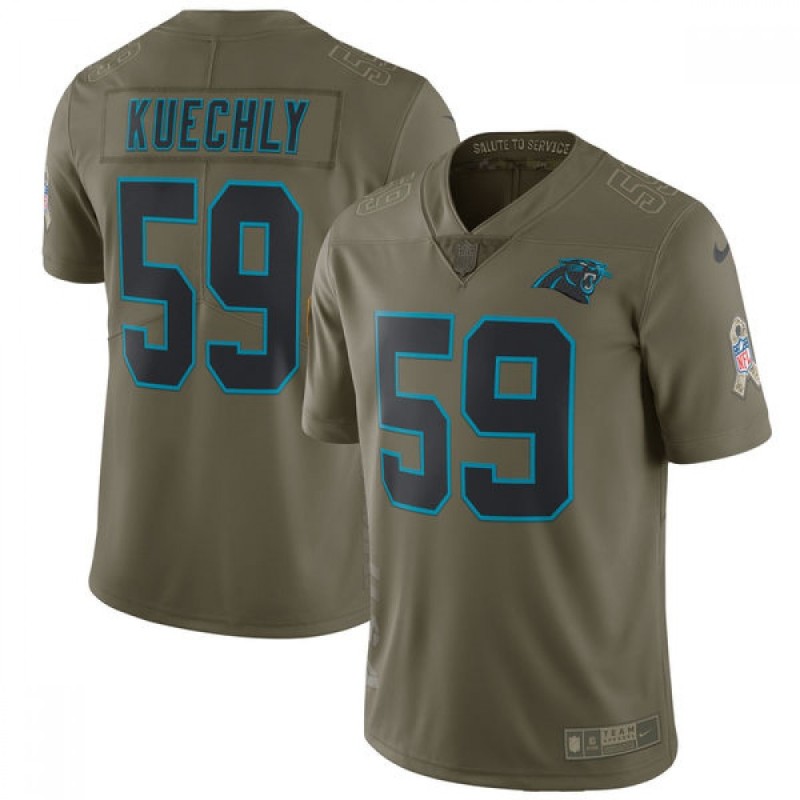 Men's Carolina Panthers #59 Luke Kuechly Olive Salute To Service Limited Stitched NFL Jersey