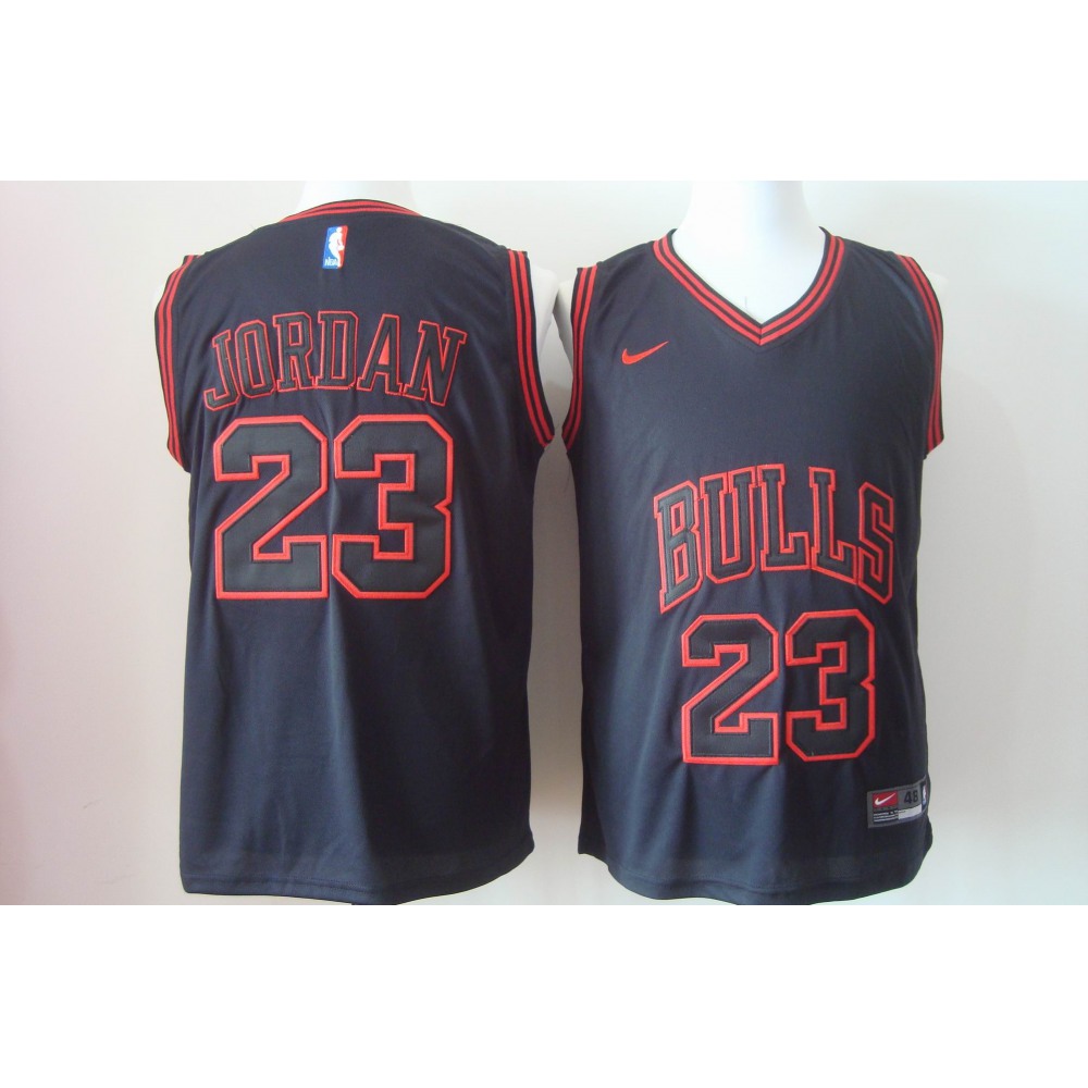 Men's Chicago Bulls #23 Michael Jordan 2017 Black Bulls Fashion Stitched NBA Jersey