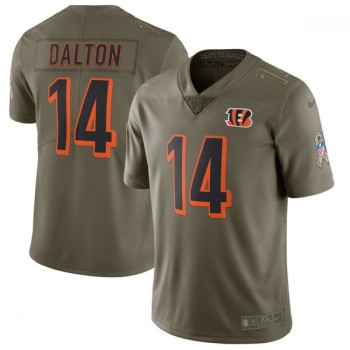 Men's Cincinnati Bengals #14 Andy Dalton Olive Salute To Service Limited Stitched NFL Jersey Men's Cincinnati Bengals #14 Andy Dalton Olive Salute To Service Limited Stitched NFL Jersey