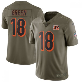 Men's Cincinnati Bengals #18 A.J. Green Olive Salute To Service Limited Stitched NFL Jersey Men's Cincinnati Bengals #18 A.J. Green Olive Salute To Service Limited Stitched NFL Jersey