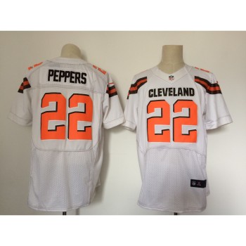 Men's Cleveland Browns #22 Jabrill Peppers White Stitched NFL New Elite Jersey Men's Cleveland Browns #22 Jabrill Peppers White Stitched NFL New Elite Jersey