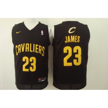 Men's Cleveland Cavaliers #23 LeBron James Black with Gold Stitched NBA Jersey Men's Cleveland Cavaliers #23 LeBron James Black with Gold Stitched NBA Jersey