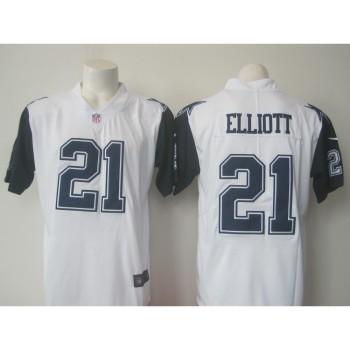 Men's Cowboys #21 Ezekiel Elliott White Limited Rush Stitched NFL Jersey Men's Cowboys #21 Ezekiel Elliott White Limited Rush Stitched NFL Jersey