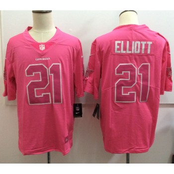 Men's Dallas Cowboys #21 Ezekiel Elliott Pink Limited Rush Stitched NFL Jersey Men's Dallas Cowboys #21 Ezekiel Elliott Pink Limited Rush Stitched NFL Jersey