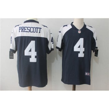 Men's Dallas Cowboys #4 Dak Prescott Navy Blue Thanksgiving Stitched NFL Vapor Untouchable Limited Throwback Jersey Men's Dallas Cowboys #4 Dak Prescott Navy Blue Thanksgiving Stitched NFL Vapor Untouchable Limited Throwback Jersey
