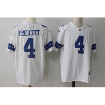Men's Dallas Cowboys #4 Dak Prescott White Stitched NFL Vapor Untouchable Limited Jersey Men's Dallas Cowboys #4 Dak Prescott White Stitched NFL Vapor Untouchable Limited Jersey